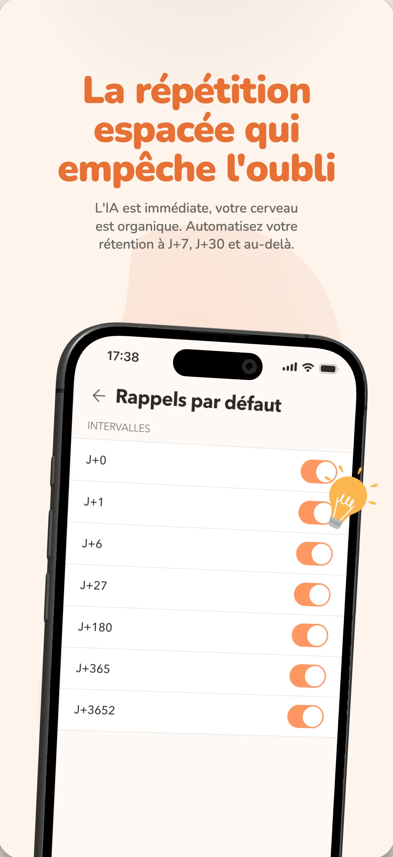 Ganesh'up — réglage des rappels de répétition espacée